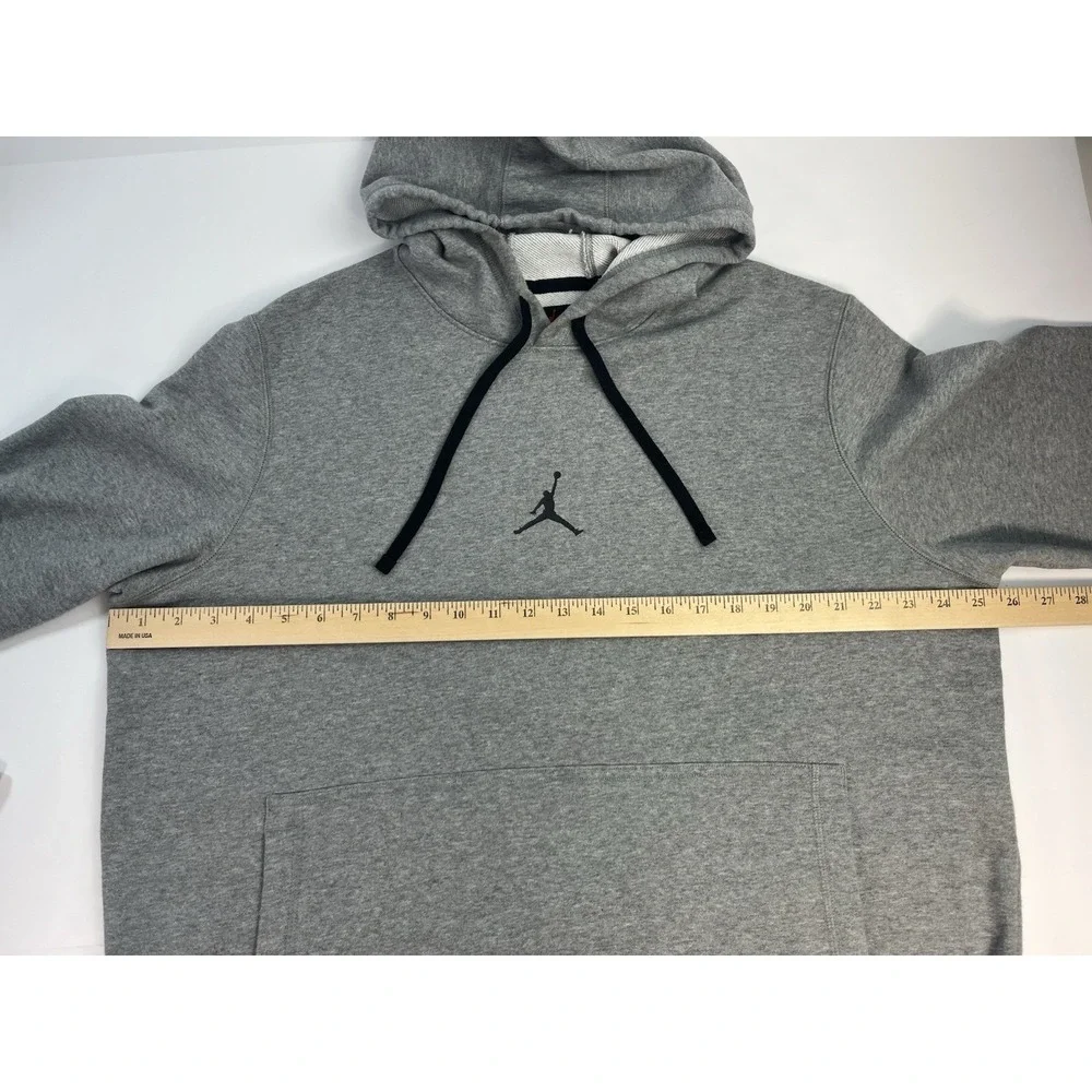 Jordan Hoodie Mens Size Large Gray Jumpman Logo Nike Dri Fit Sweatshirt DA9860